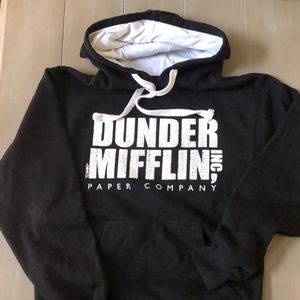 Dunder & Mifflin black hooded sweatshirt. XS